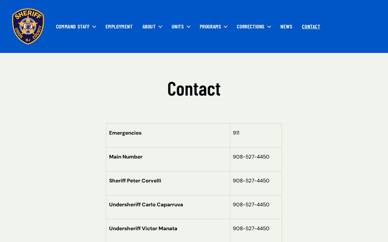 Union County criminal court contact directory