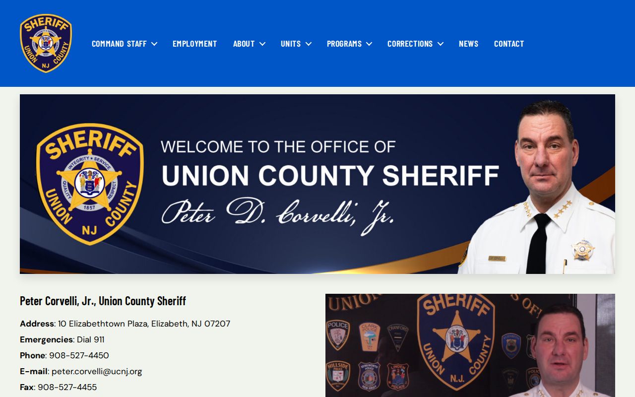 Union County Sheriff's criminal records office