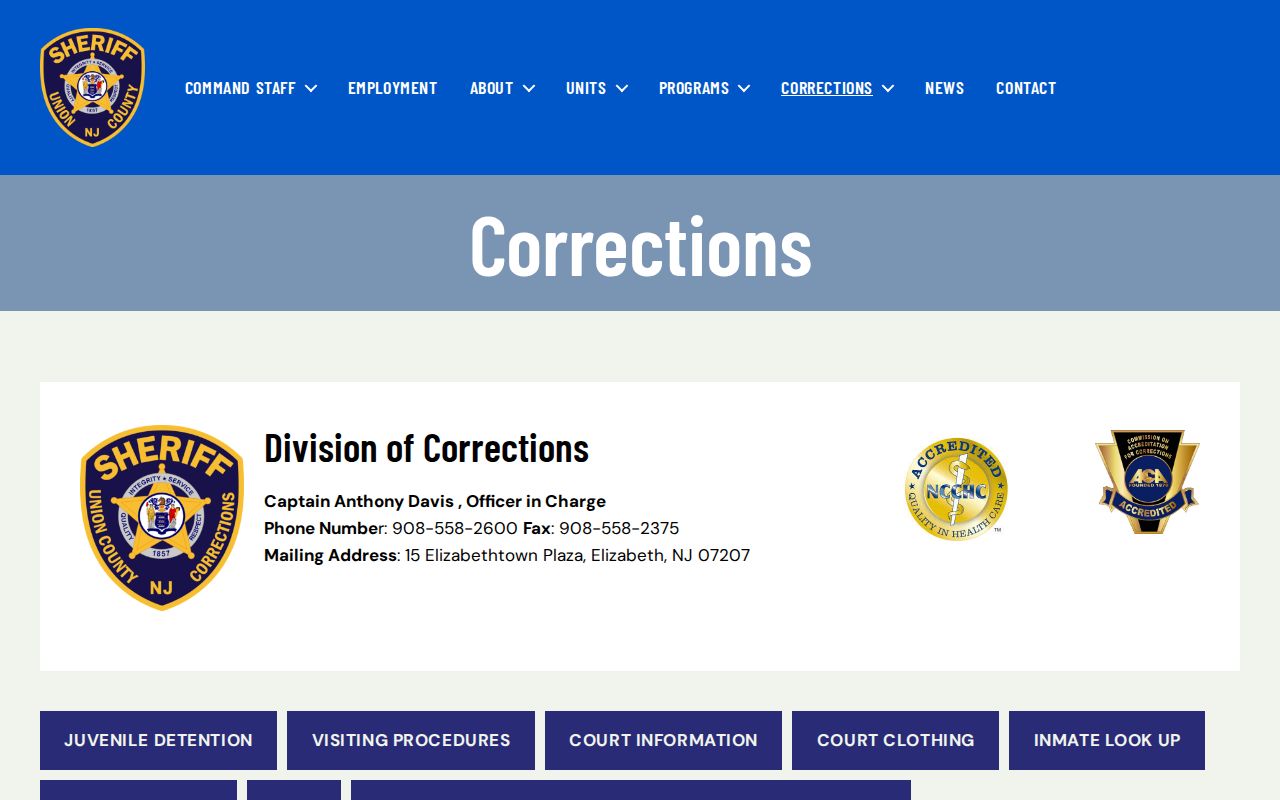 Union County court case and corrections source