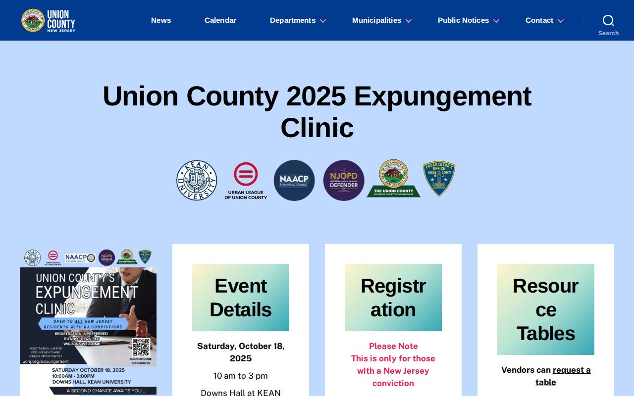 Union County arrest record expungement source