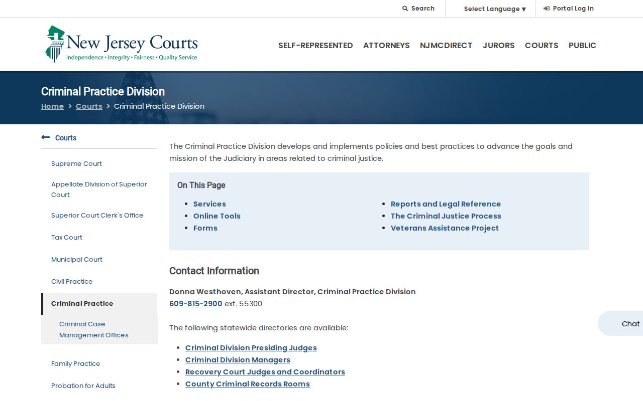 Union County criminal court records tools on the New Jersey Judiciary site