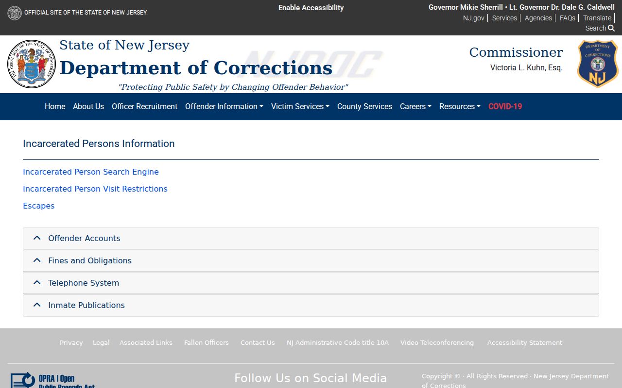 Union County criminal records and New Jersey state custody search