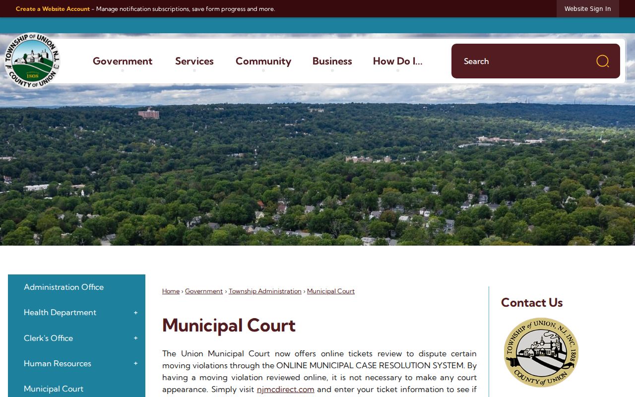 Union County sex offender lookup Township of Union court source